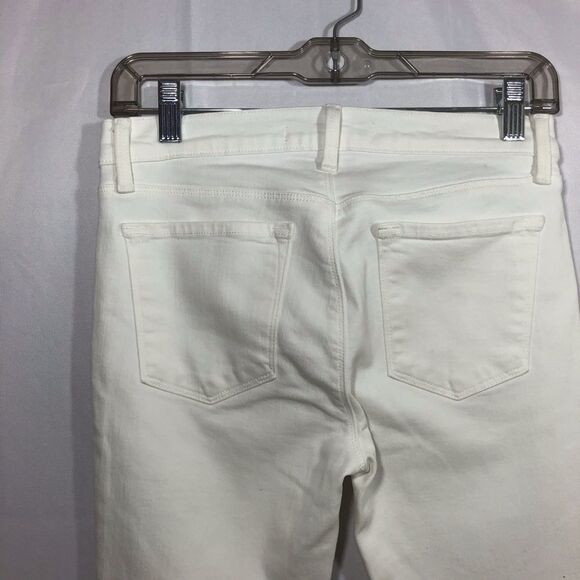 J. Brand Distressed White Jeans with Frayed Hems - Picture 3 of 11